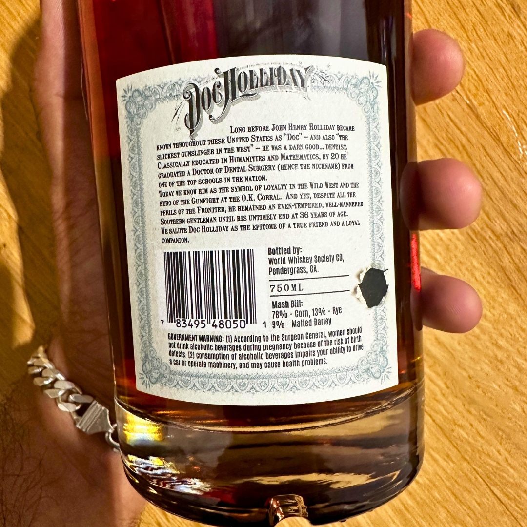 Doc Holliday Straight Bourbon Whiskey Limited Edition 11 Years Old 750ml