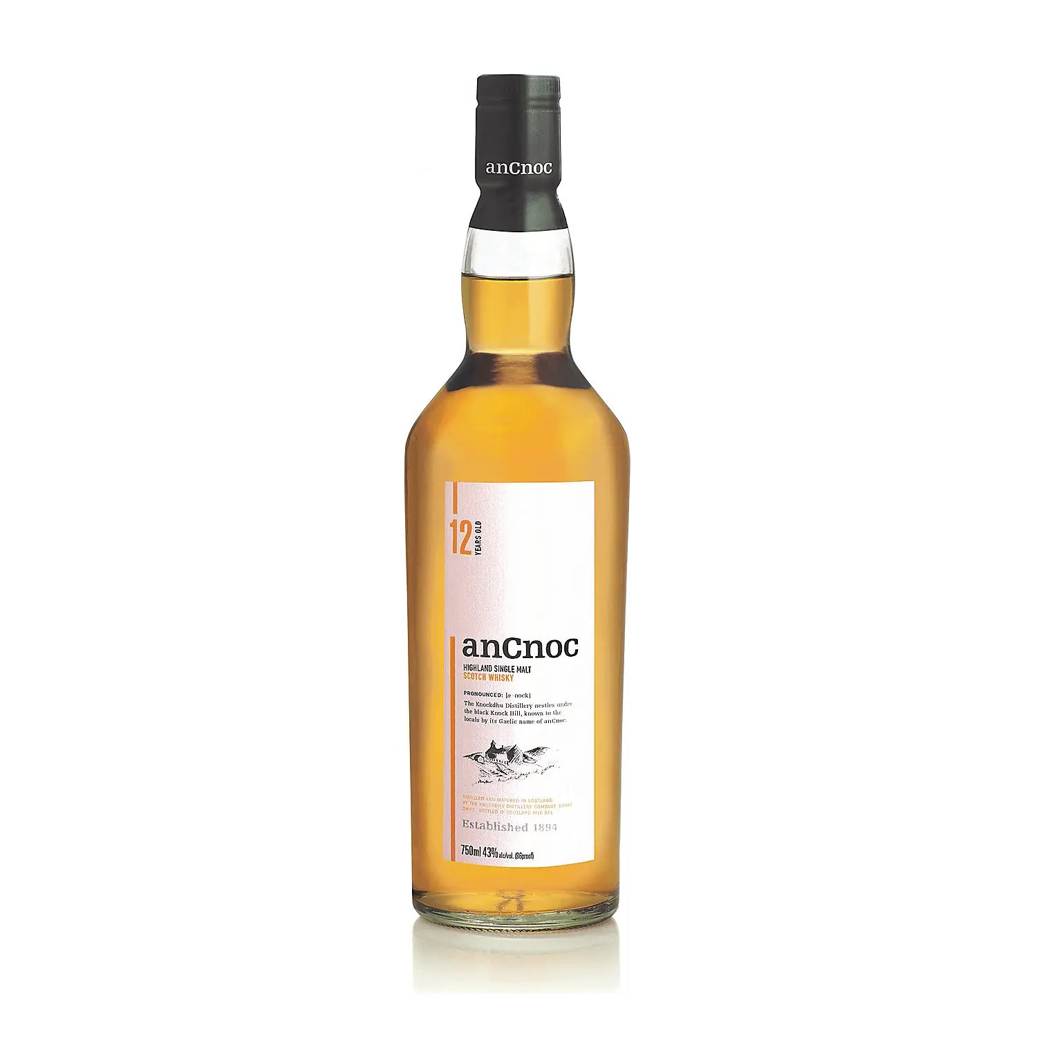 Ancnoc Single Malt Scotch 12 Yr 86 750ml.