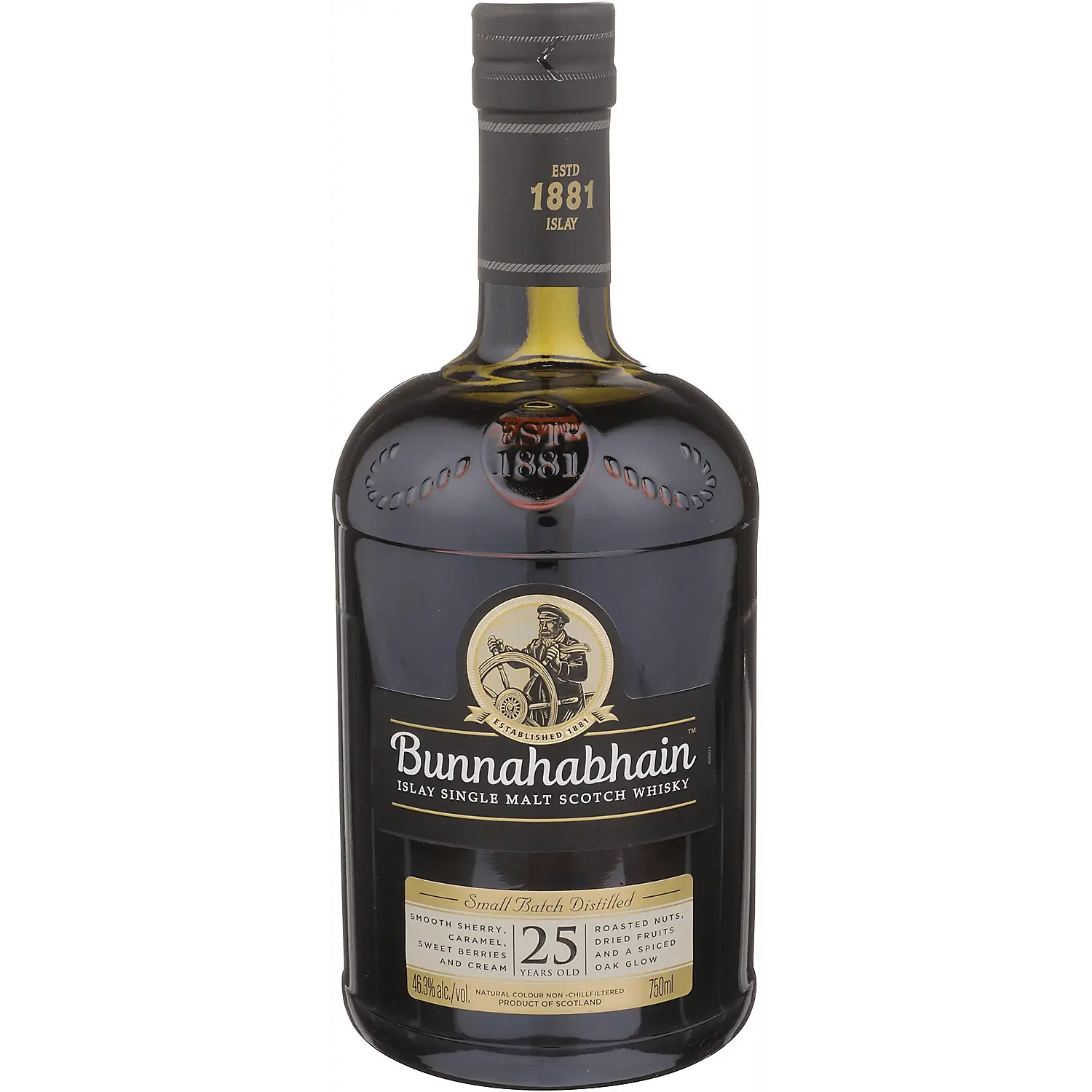 Bunnahabhain Single Malt Scotch Small Batch 25 Yr 92.6 750ml.