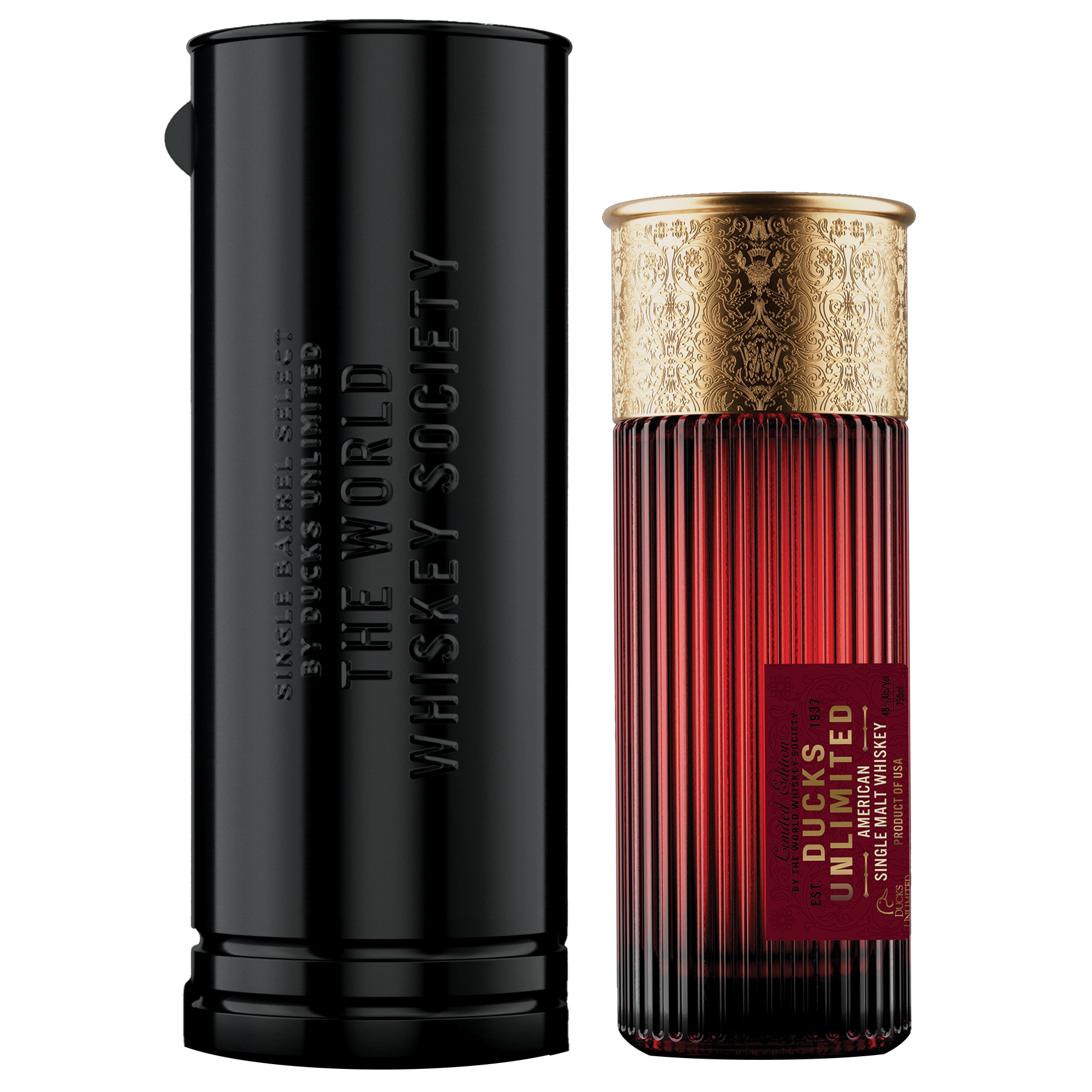 Ducks Unlimited Shotgun Shell Single Malt American Whiskey 750ml.