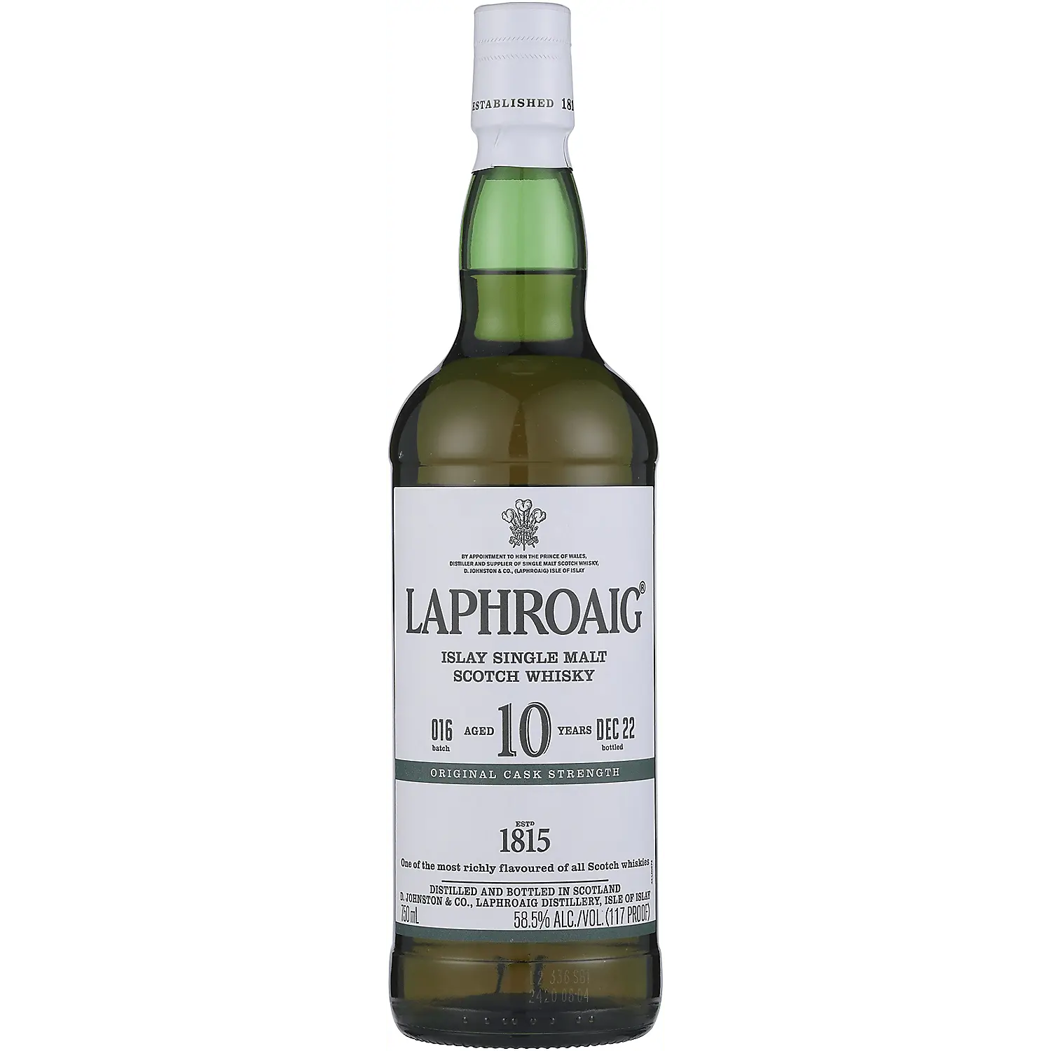 Laphroaig Single Malt Scotch Original Cask Strength Batch 016 10 Yr 117 750ml.