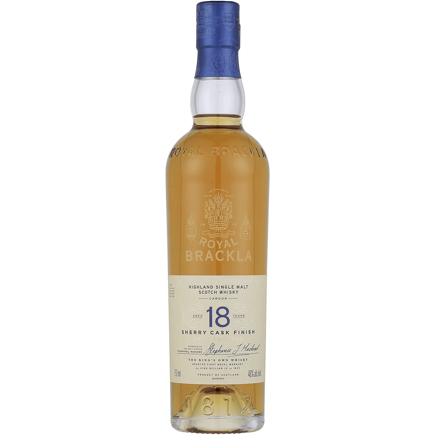 Royal Brackla Single Malt Scotch Cawdor Estate 18 Yr 92 750ml.
