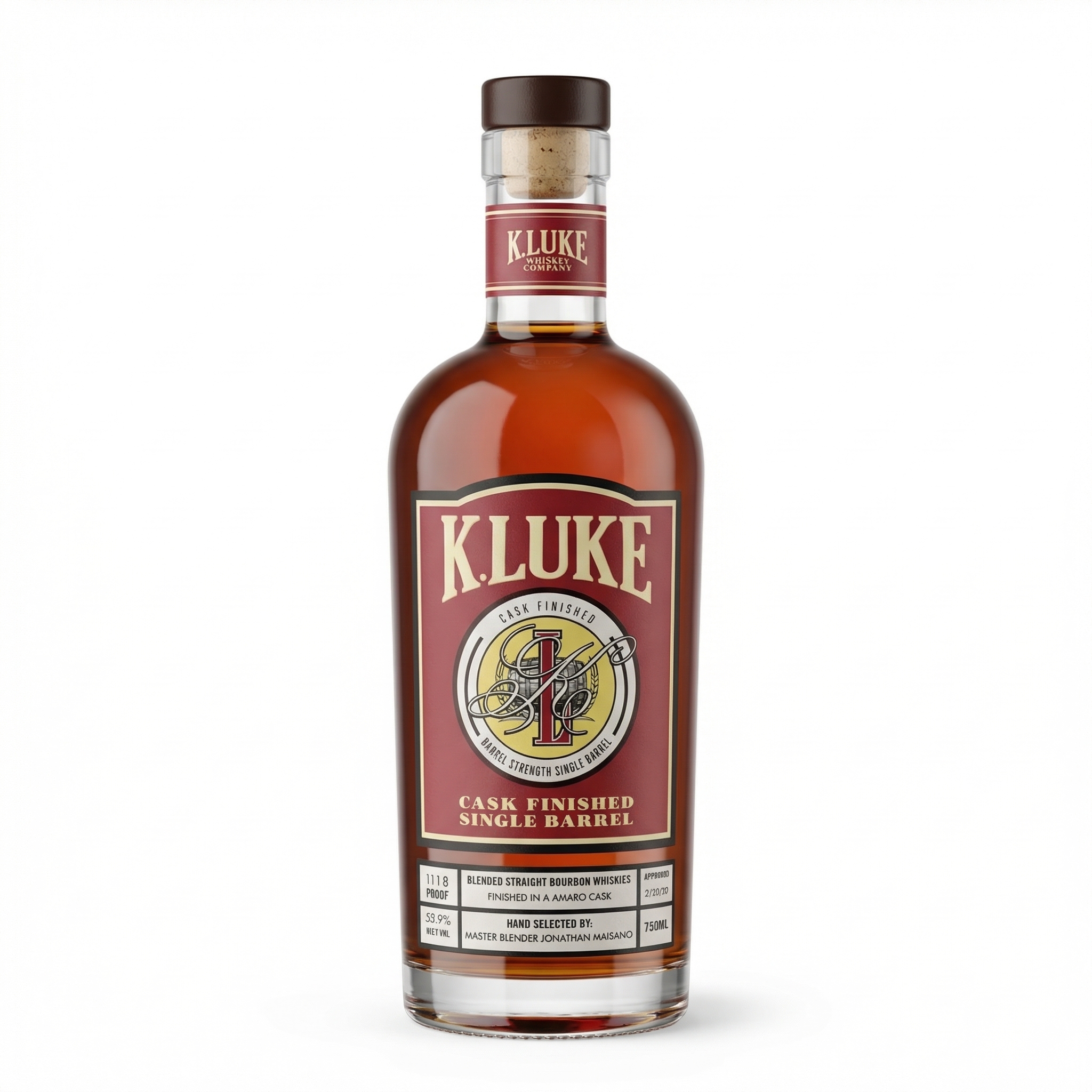 K.LUKE Single Barrel Bourbon Finished in Amaro Cask 750ml