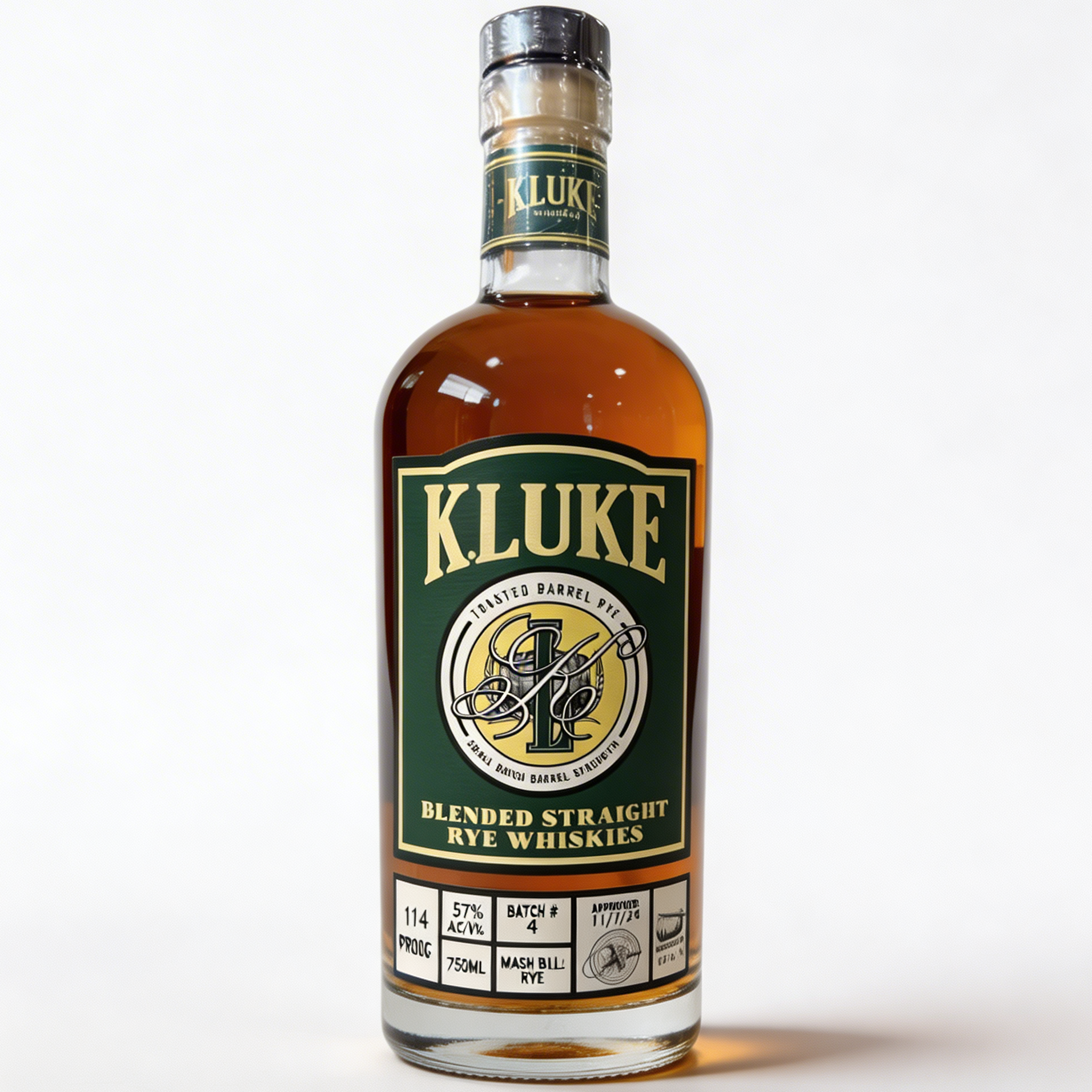 K.LUKE Small Batch Barrel Strength Toasted Rye Batch #4 750ml