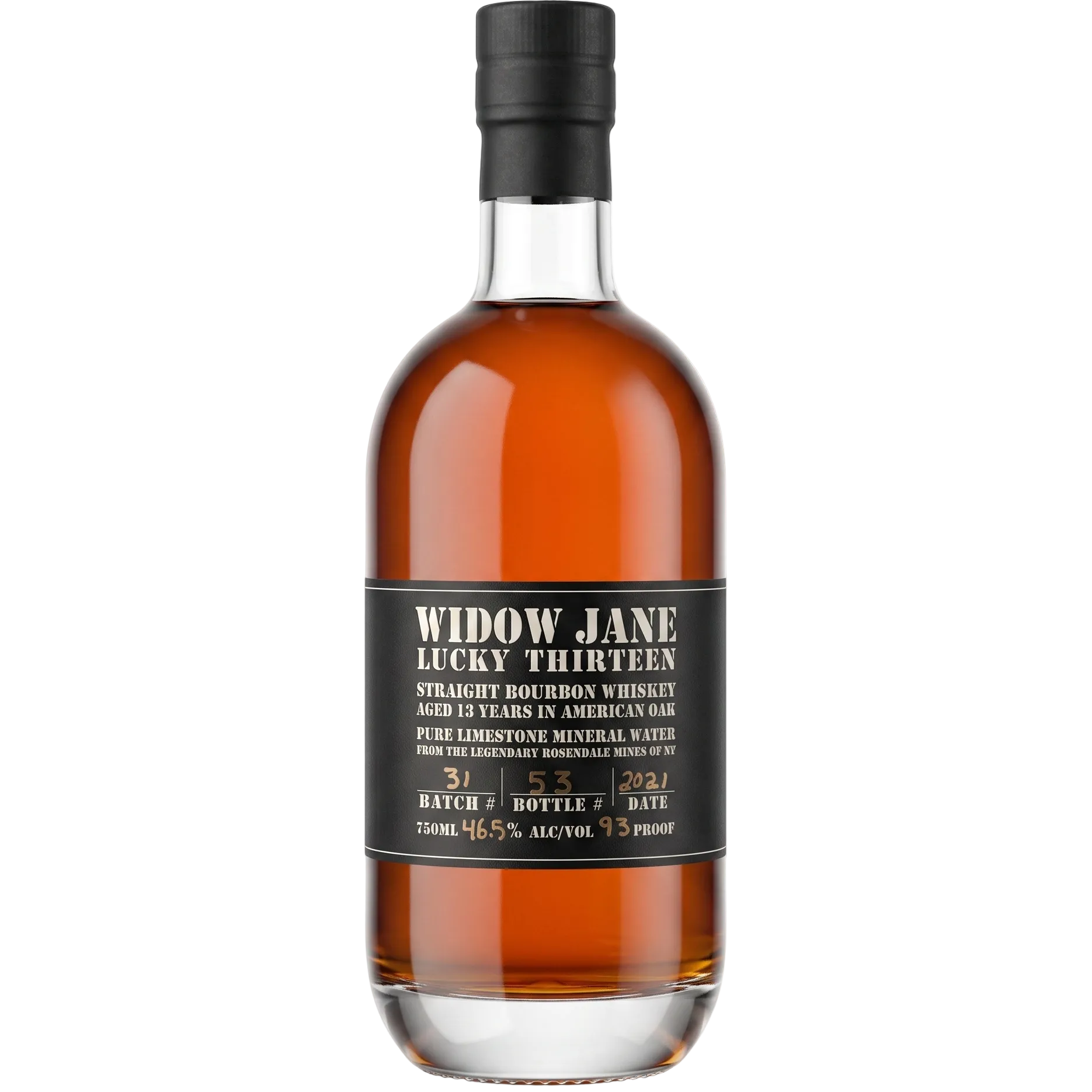 Widow Jane Straight Bourbon Whiskey Lucky Thirteen 13 Years Old 93 Proof 750ml