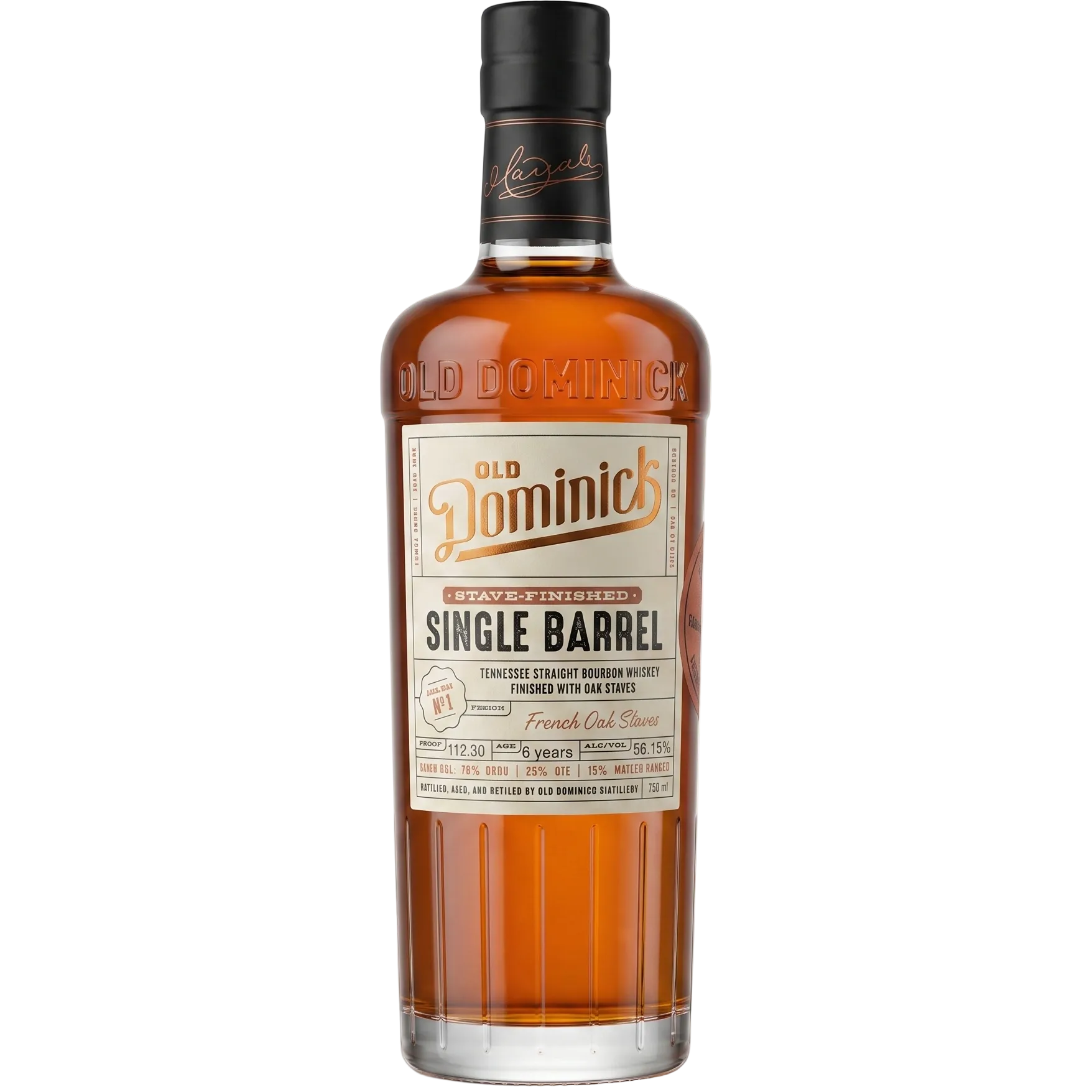 Old Dominick 6 Year Single Barrel Bourbon French Oak Stave Finish 750ml