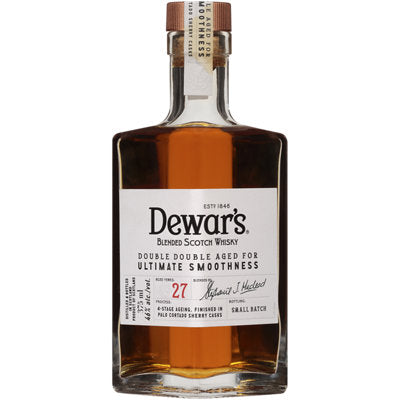 Dewar'S Blended Scotch Whisky Double Double Aged 27 Years Old 92 Proof 375ml.
