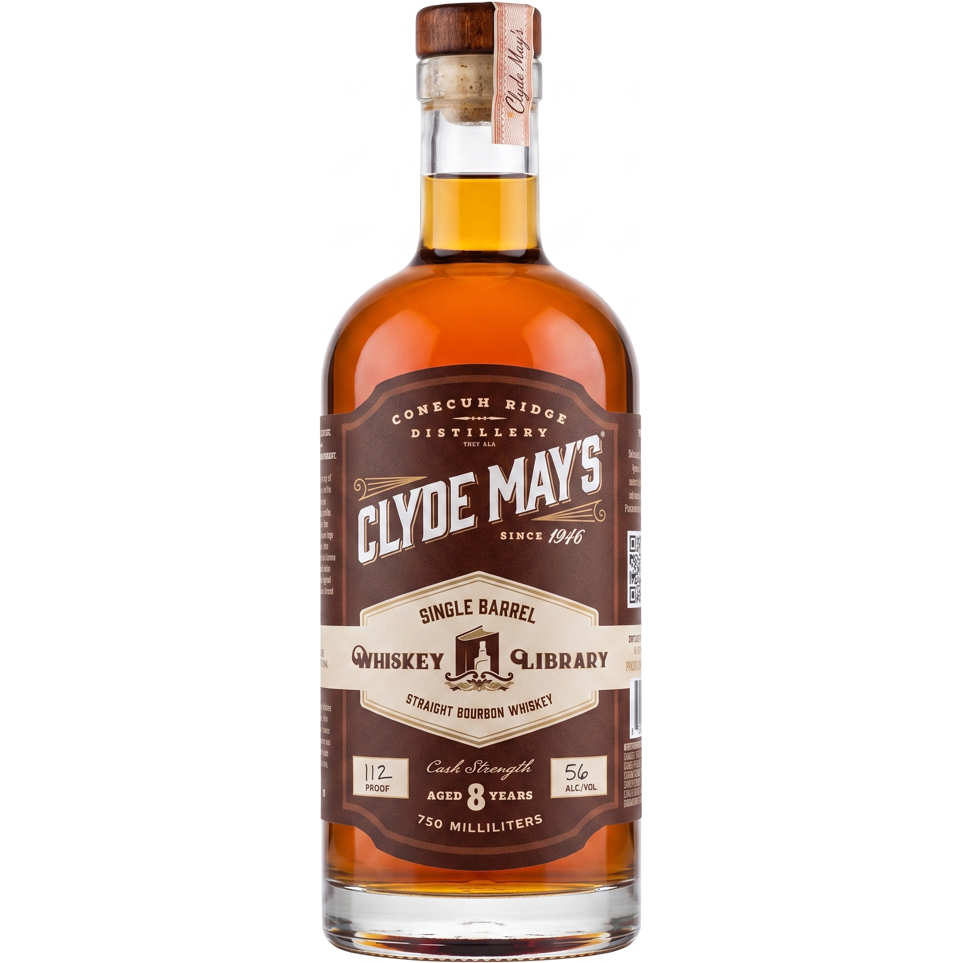 Clyde May's Whiskey Library Single Barrel Cask Strength Straight Bourbon 8 Year 750ml