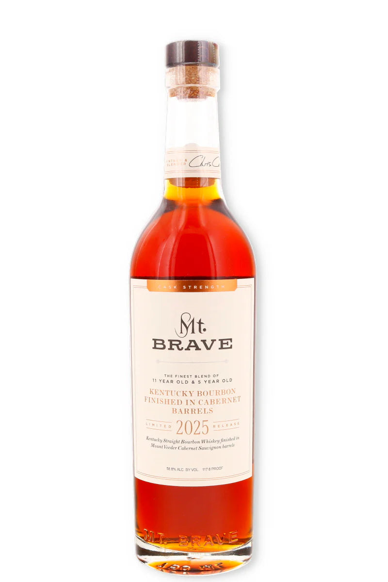 Mt. Brave Blended Bourbon Cask Strength Finished In Cabernet Barrels 2025 117.6 Proof 750ml