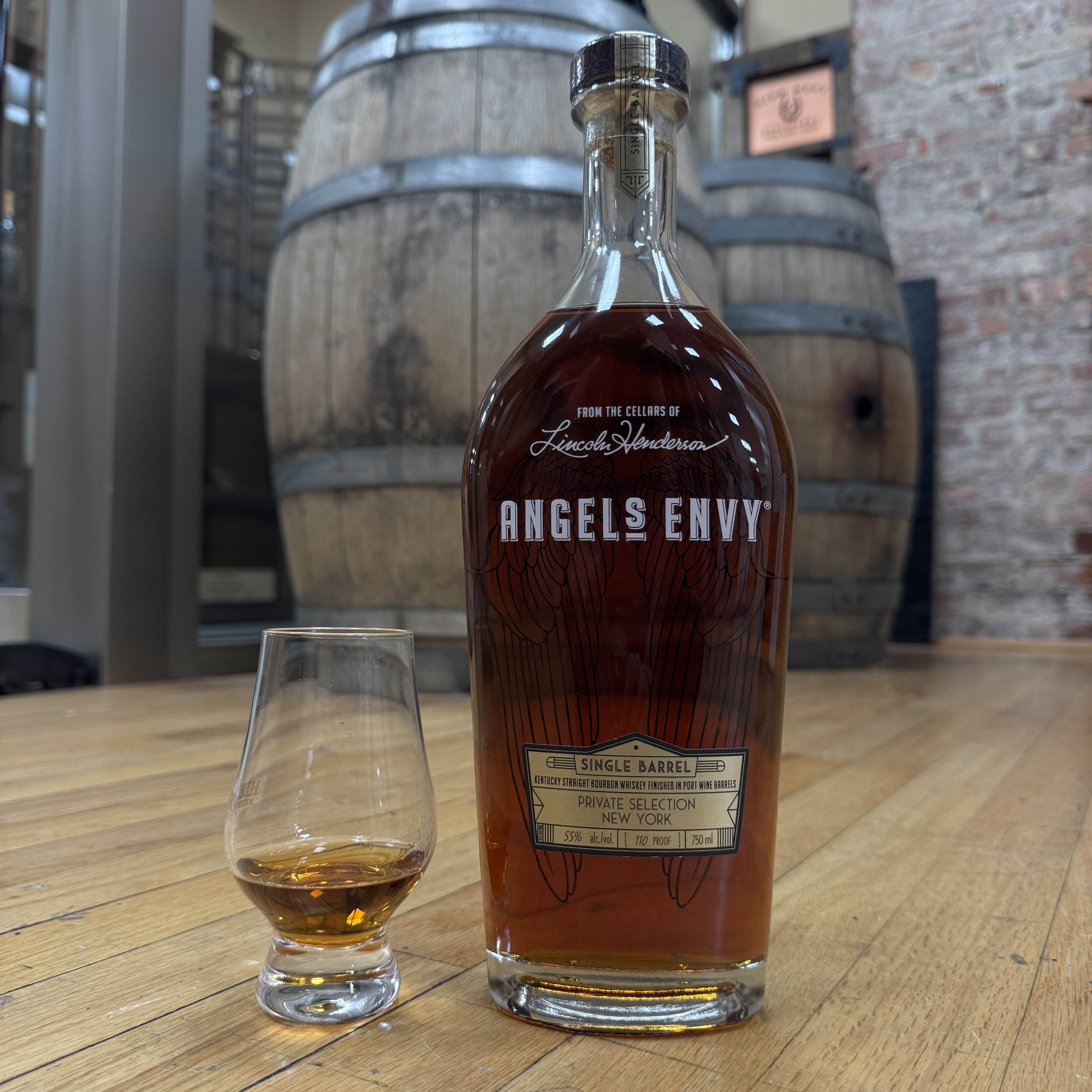 Angel's Envy Single Barrel Bourbon Finished in Port Wine Barrels 110 proof - Selected by Whiskey Library 750 ml
