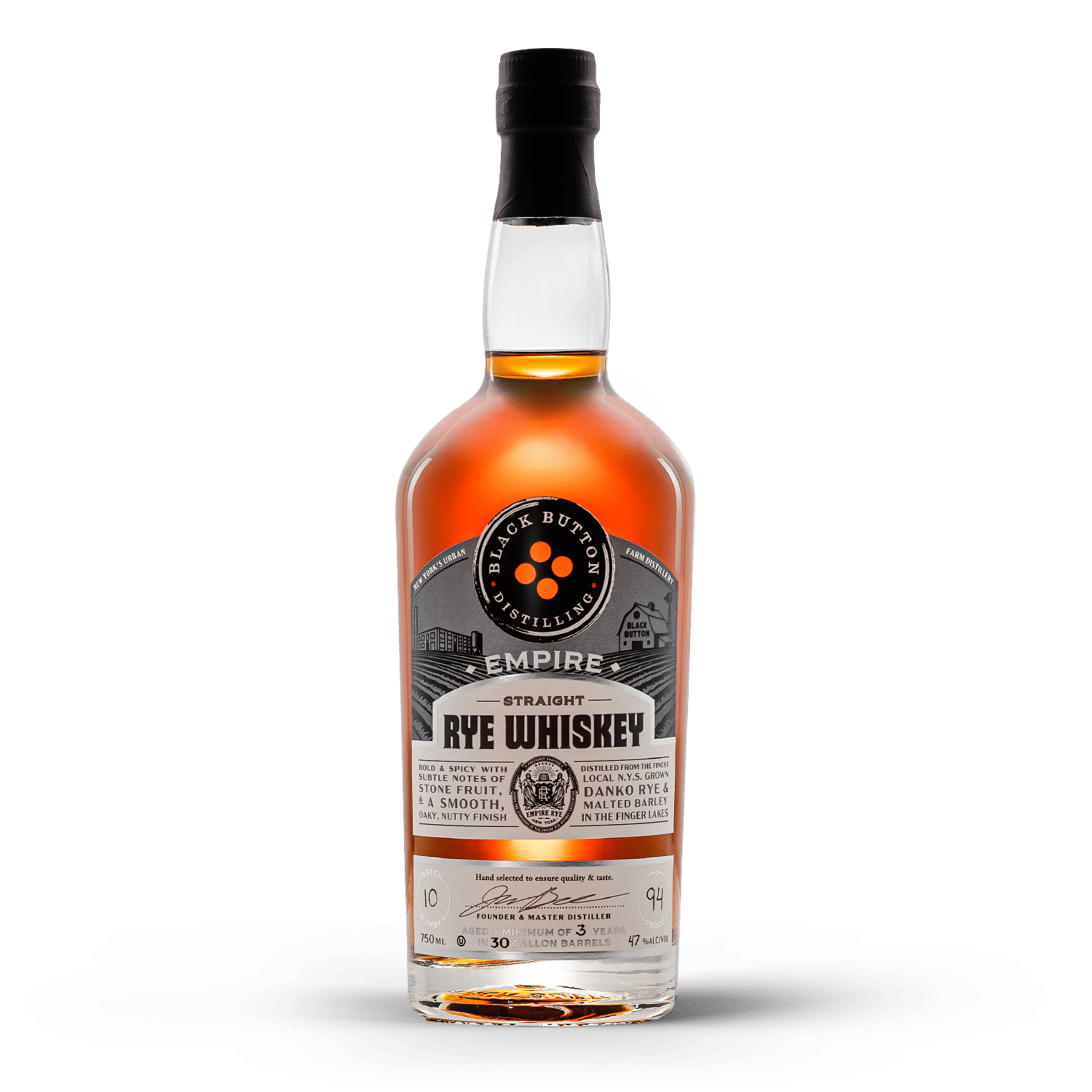 Black Button Empire Rye Whiskey 750ml