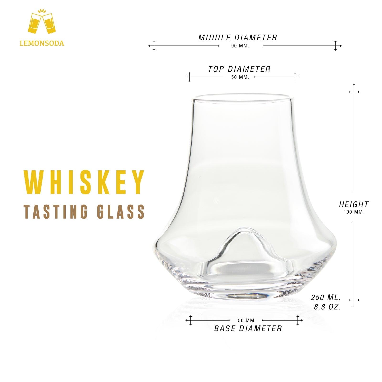 Whiskey Snifter Glasses Set of 2x250 mL / 8.5 fl. oz