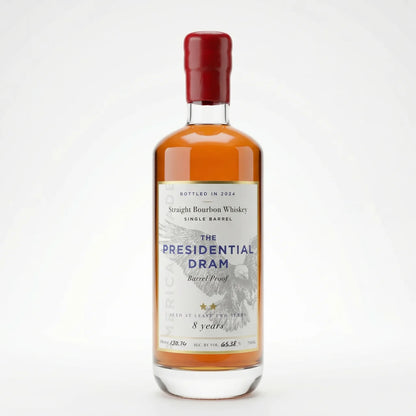 The Presidential Dram 8 Year Single Barrel Barrel Proof Straight Bourbon Whiskey 750ml
