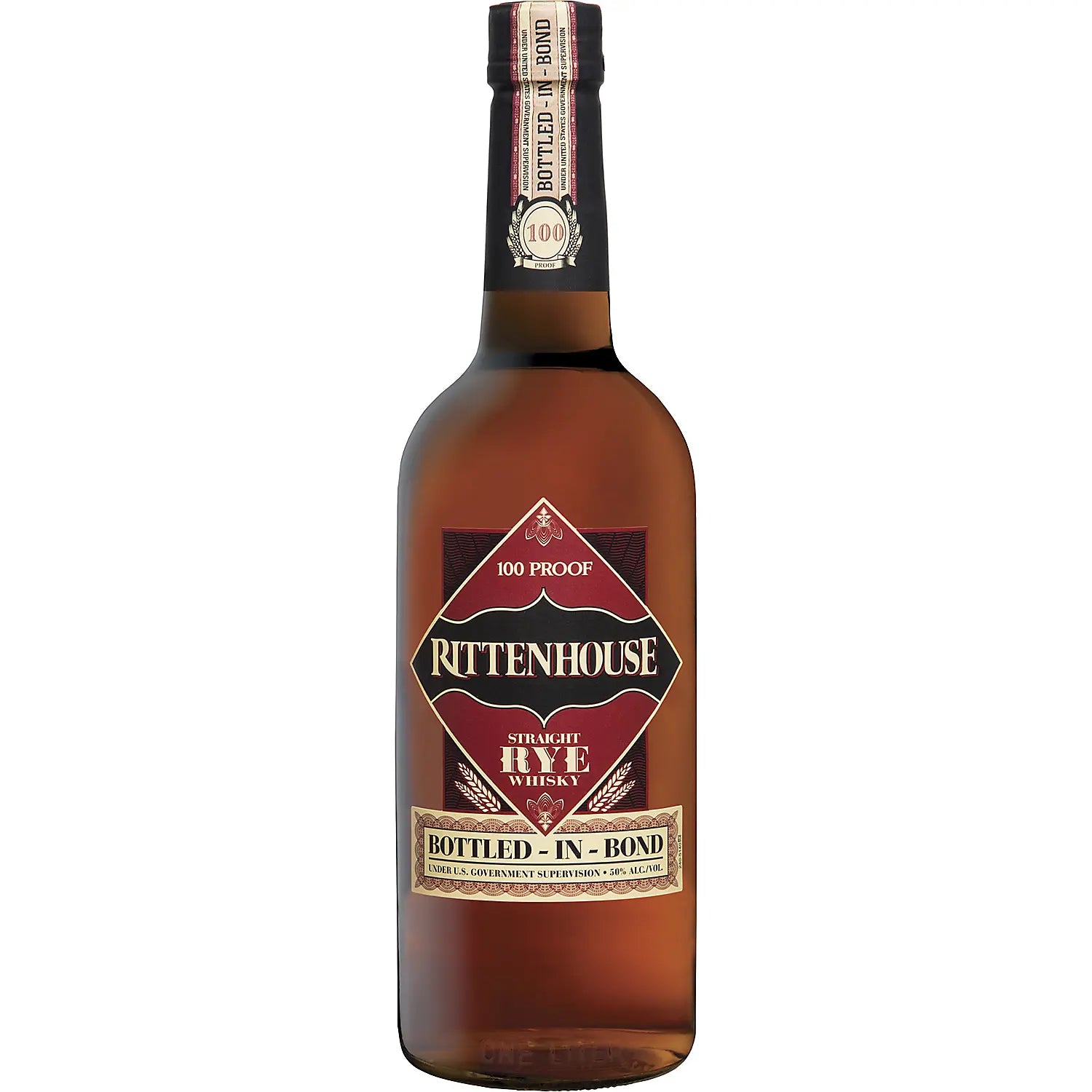 Rittenhouse Straight Rye Whiskey Bottled In Bond 100 750ml.