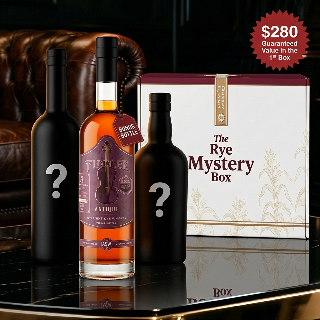 The Rye Mystery Box with bottles