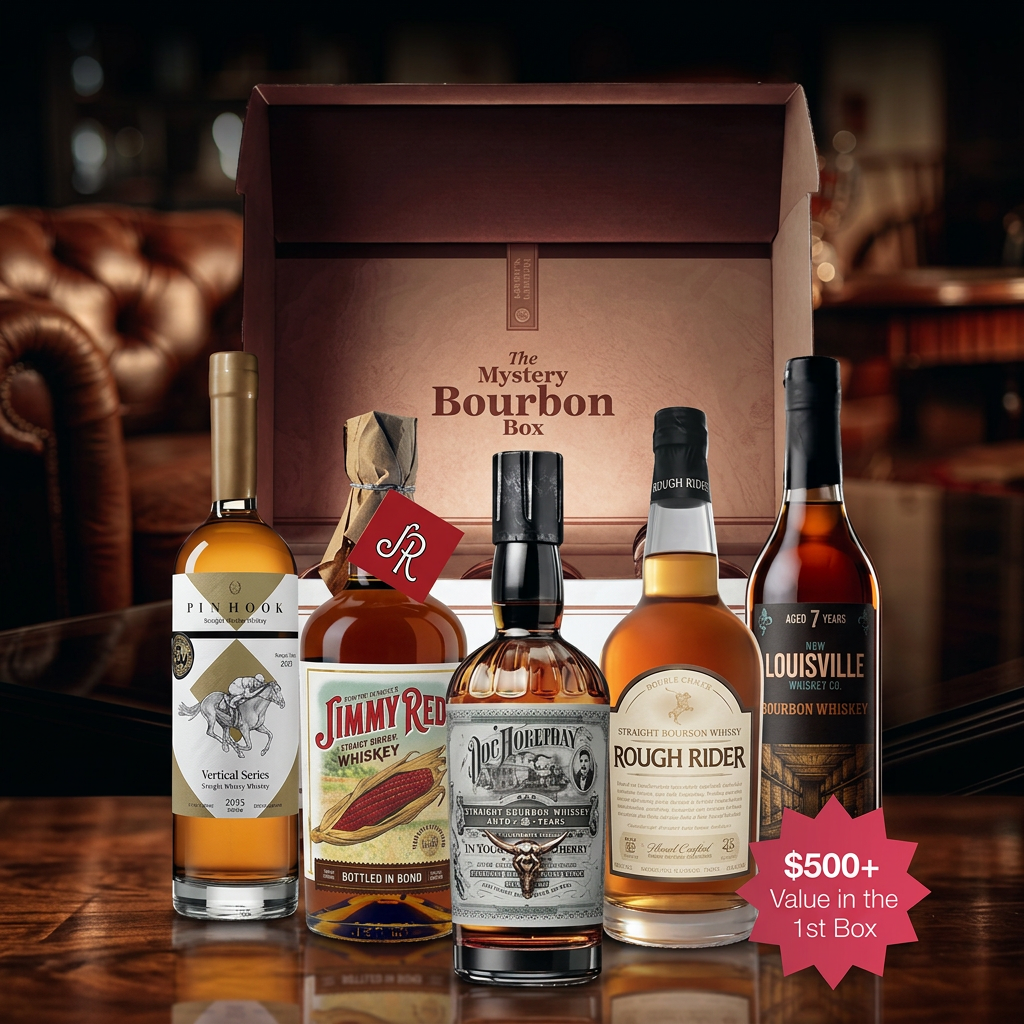 The Bourbon Mystery Box with bottles