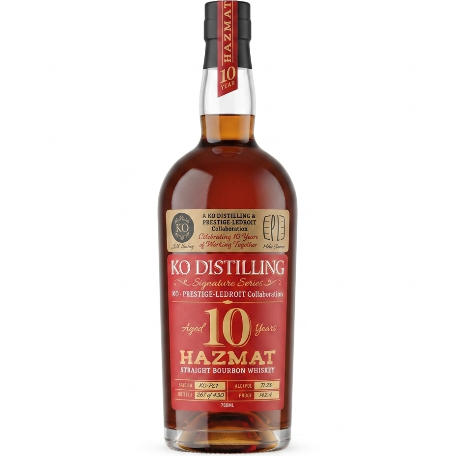 KO Distilling Signature Series 10 Year HAZMAT High Rye Bourbon 142.4 Proof 750ml