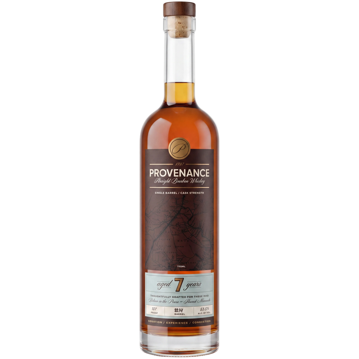 Provenance Straight Bourbon Whiskey 7 Year Single Barrel Cask Strength 750ml