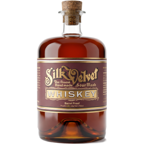 Silk Velvet single barrel bourbon, Whiskey Library label, 750ml bottle