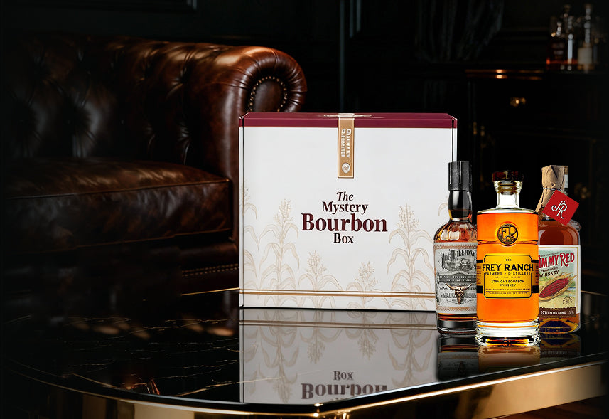 The Bourbon Mystery Box with bottles