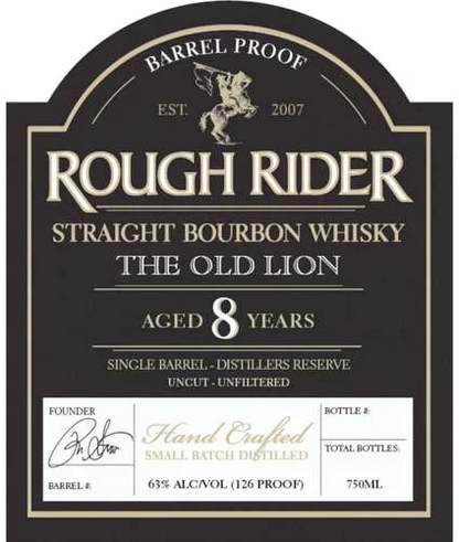 Rough Rider The Old Lion 8 Year Old Straight Bourbon Whiskey