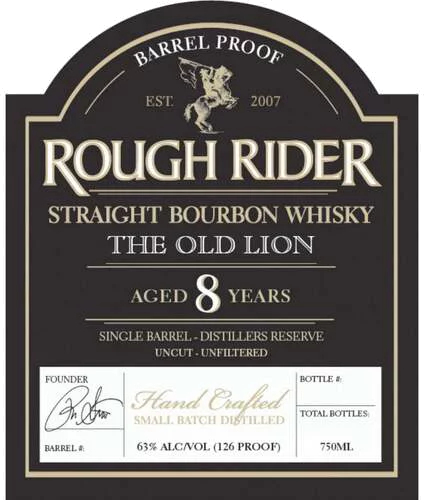 Rough Rider The Old Lion 8 Year Old Straight Bourbon Whiskey