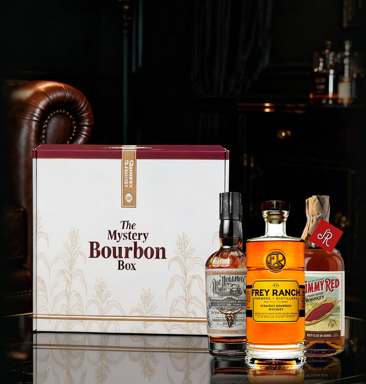 The Bourbon Mystery Box with bottles