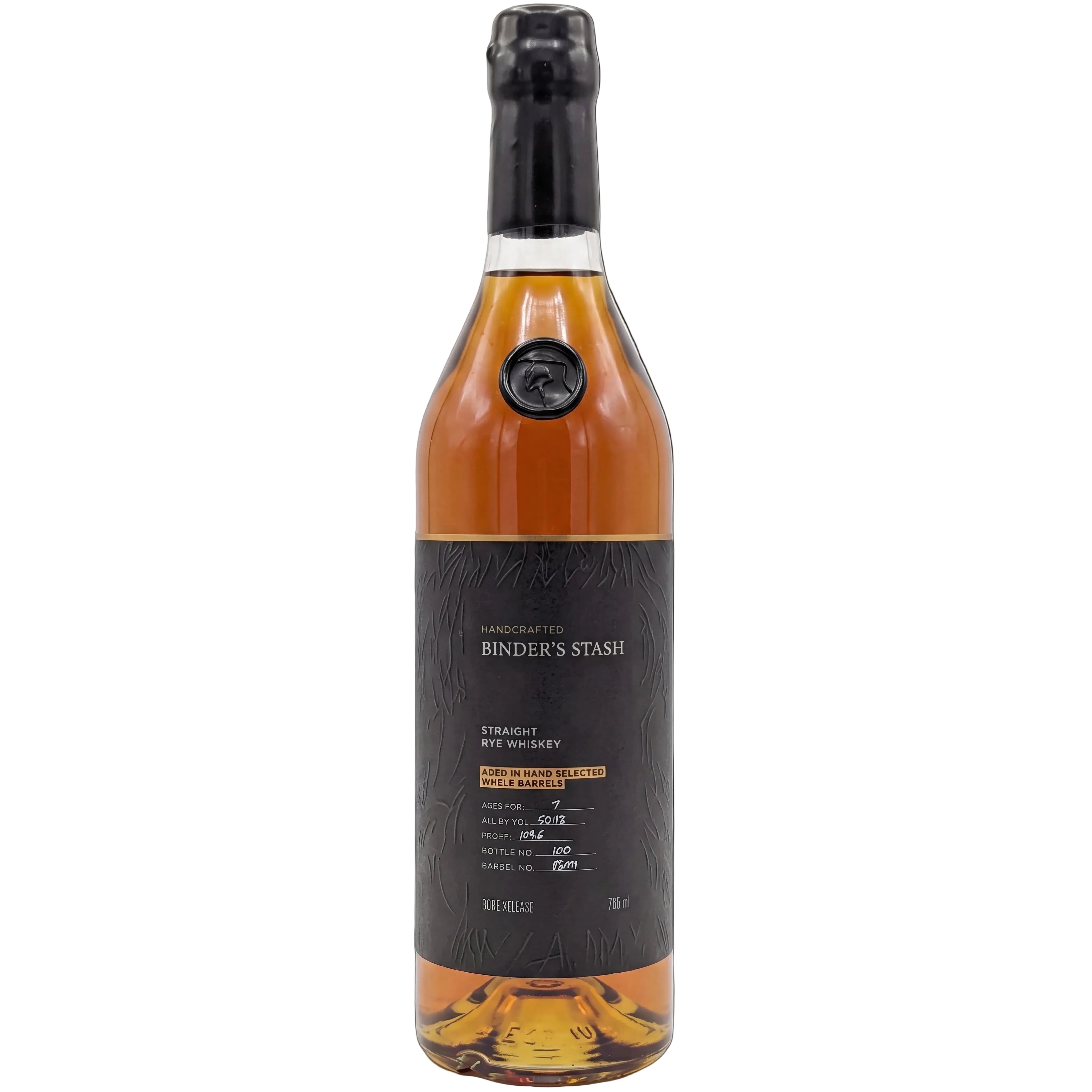 Binder's Stash Straight Rye Whiskey 7 Year Single Barrel 750ml