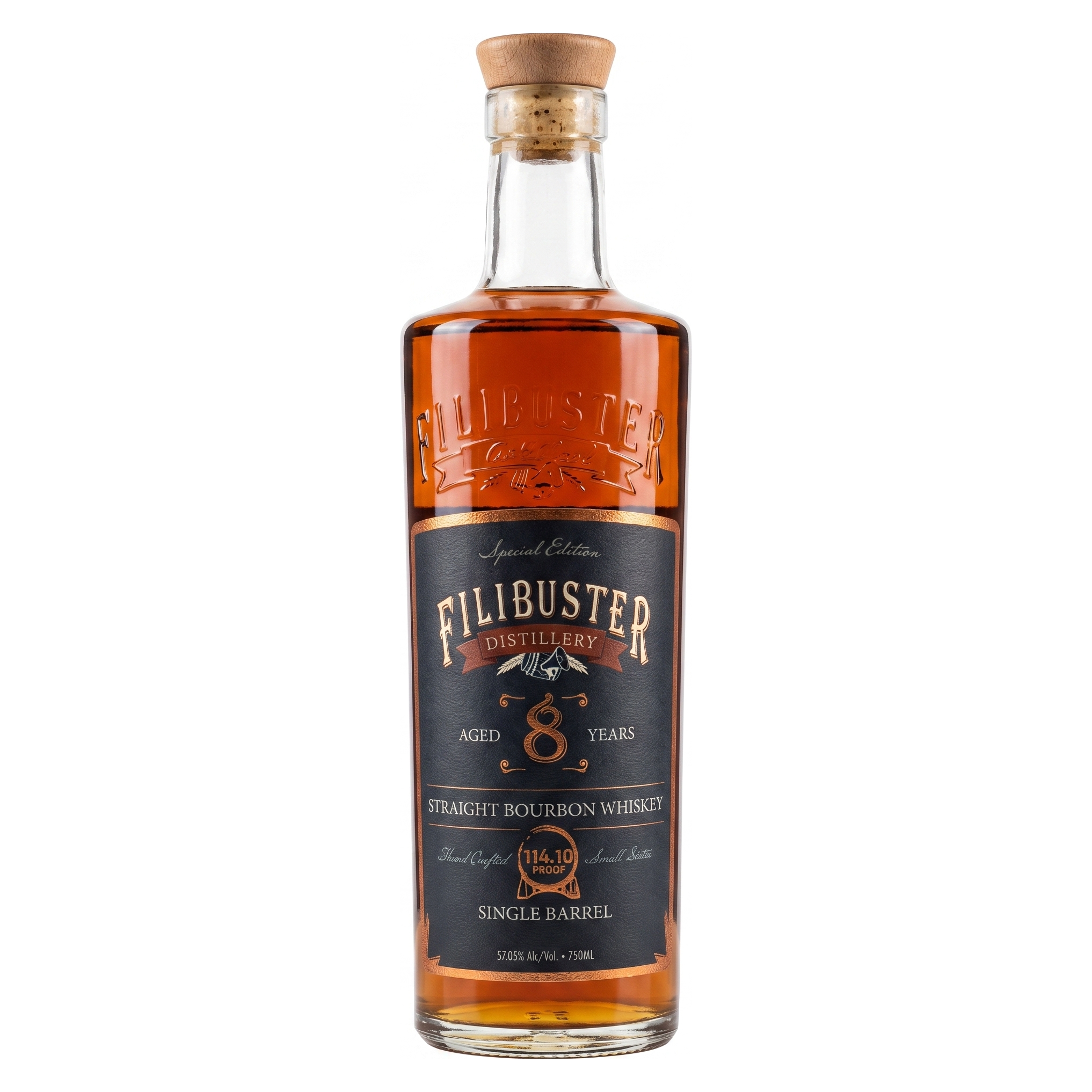 Filibuster Distillery 8 Year Single Barrel Straight Bourbon Whiskey 750ml
