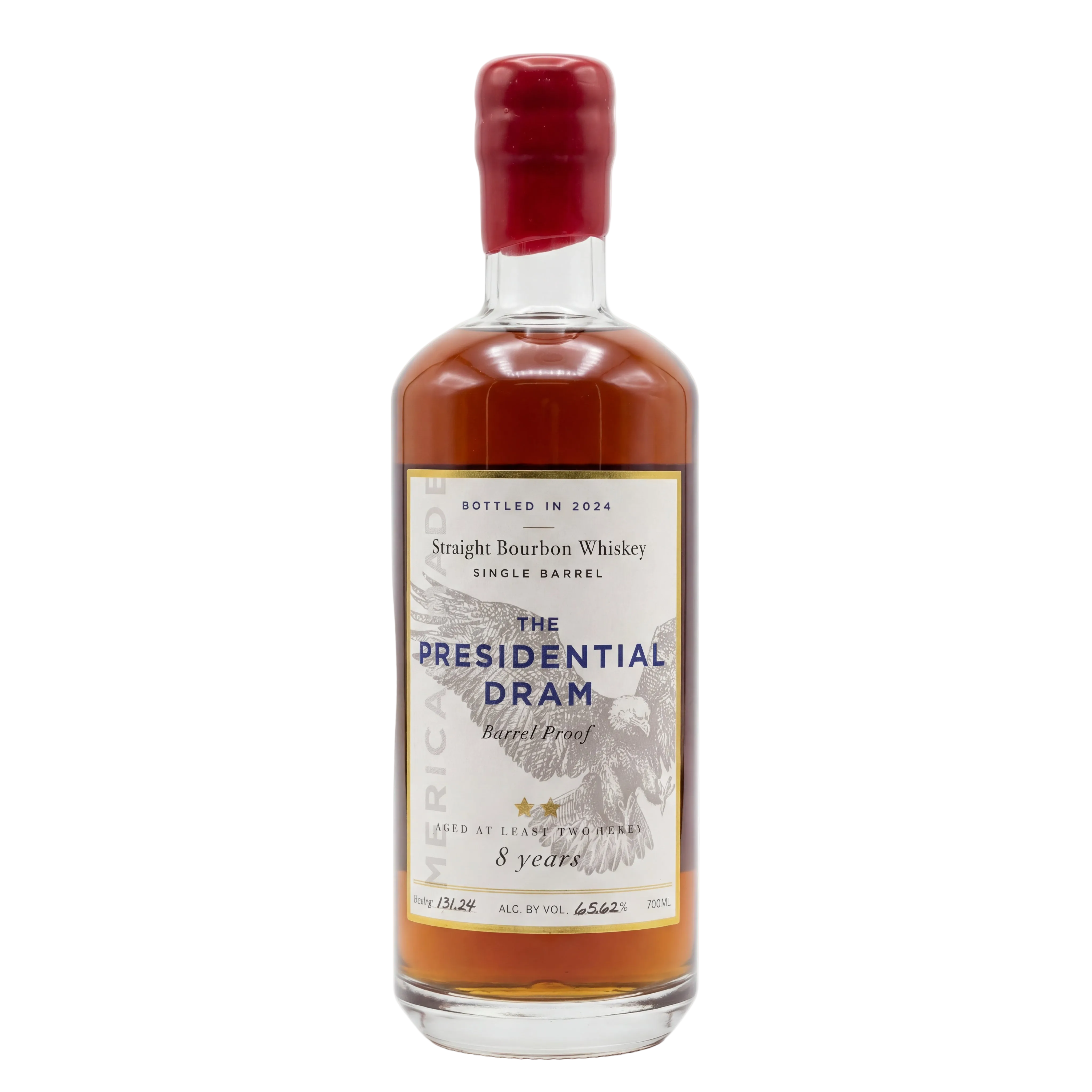The Presidential Dram 8 Year Single Barrel Barrel Proof Straight Bourbon Whiskey 750ml