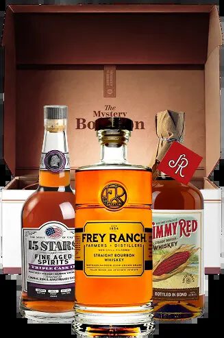 Mystery bourbon box with bottles